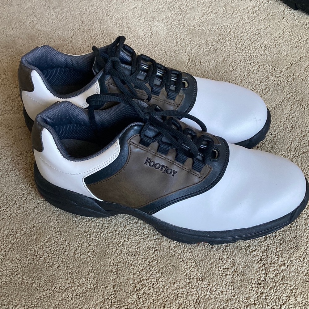 FootJoy FJ GreenJoys Golf Shoes 10 Men’s 45516 White Brown Black